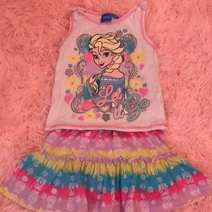 Girls size 3T Elsa skirt and tank top